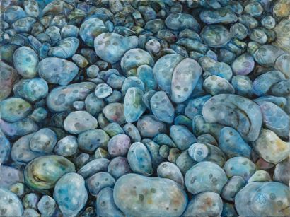 Pebbles Rain Rest - A Paint Artwork by Rosie BURNS